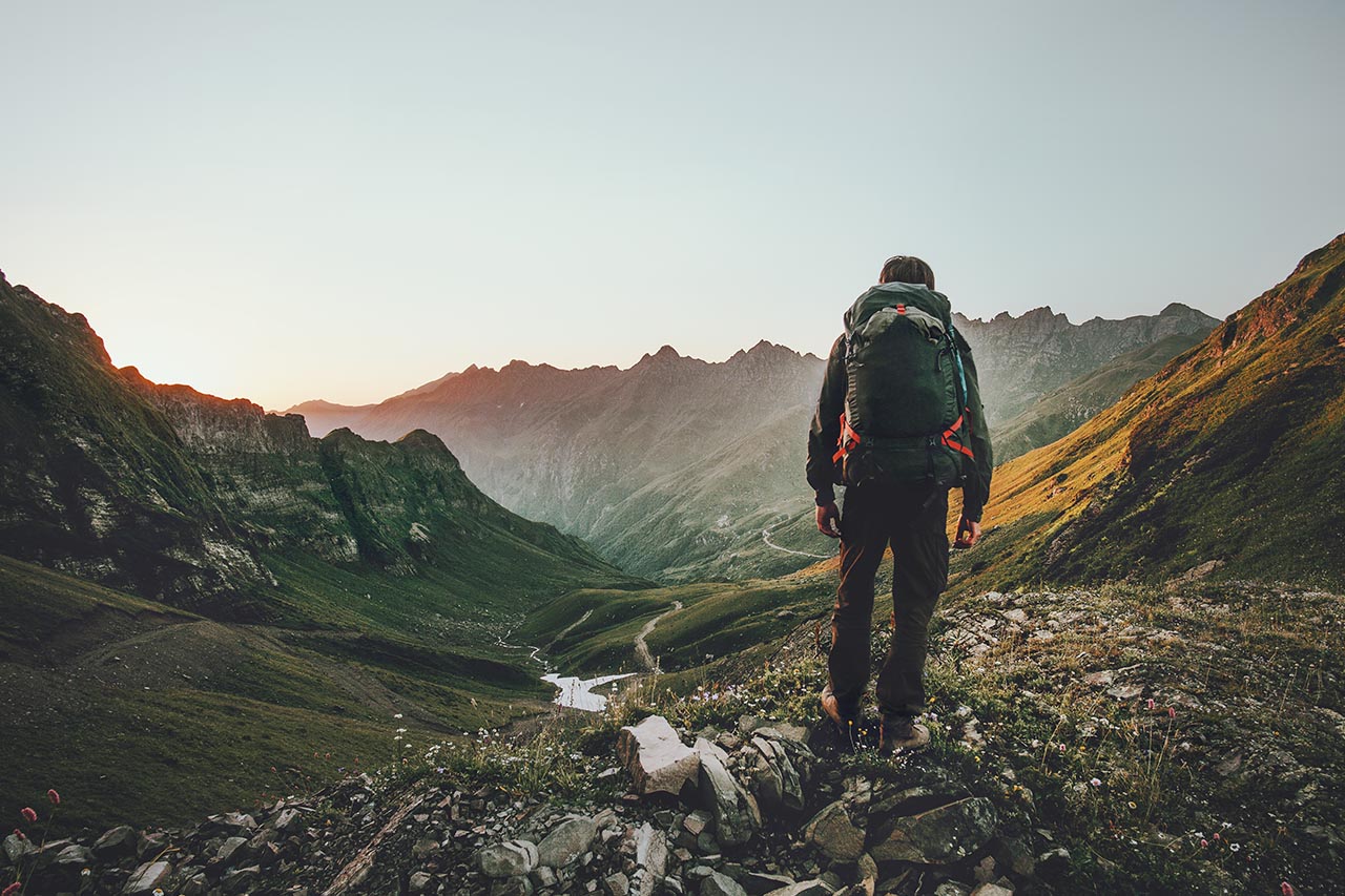 man on mountain