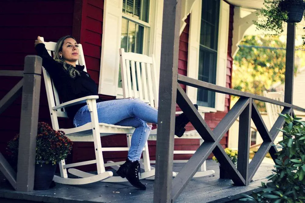 relaxing in a chair on the Clearbrook Pennsylvania campus after Medical Detox